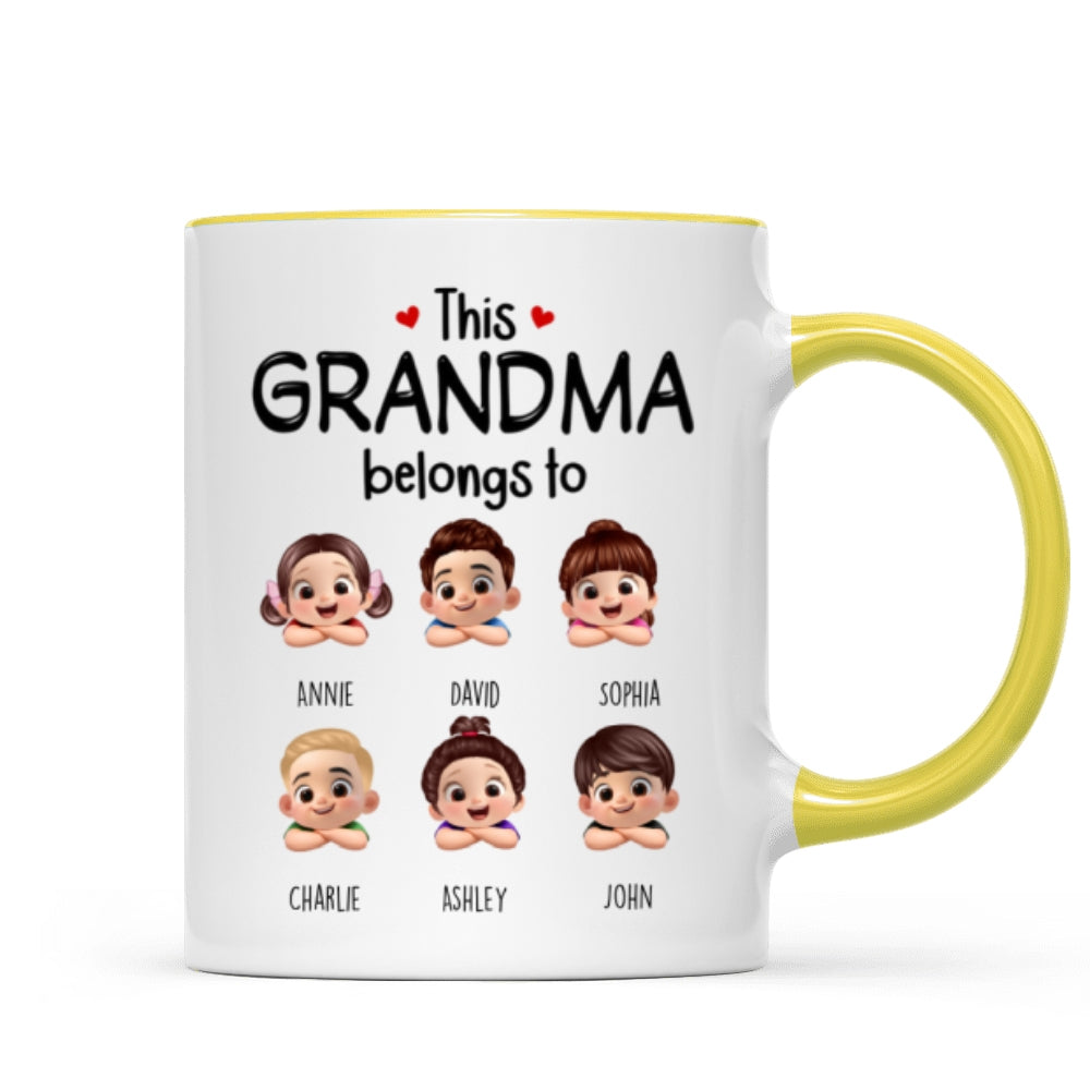 This Grandma Belongs to Cute Grandkids - Personalized Mug - Heartfelt Mother's Day Gift for Grandma