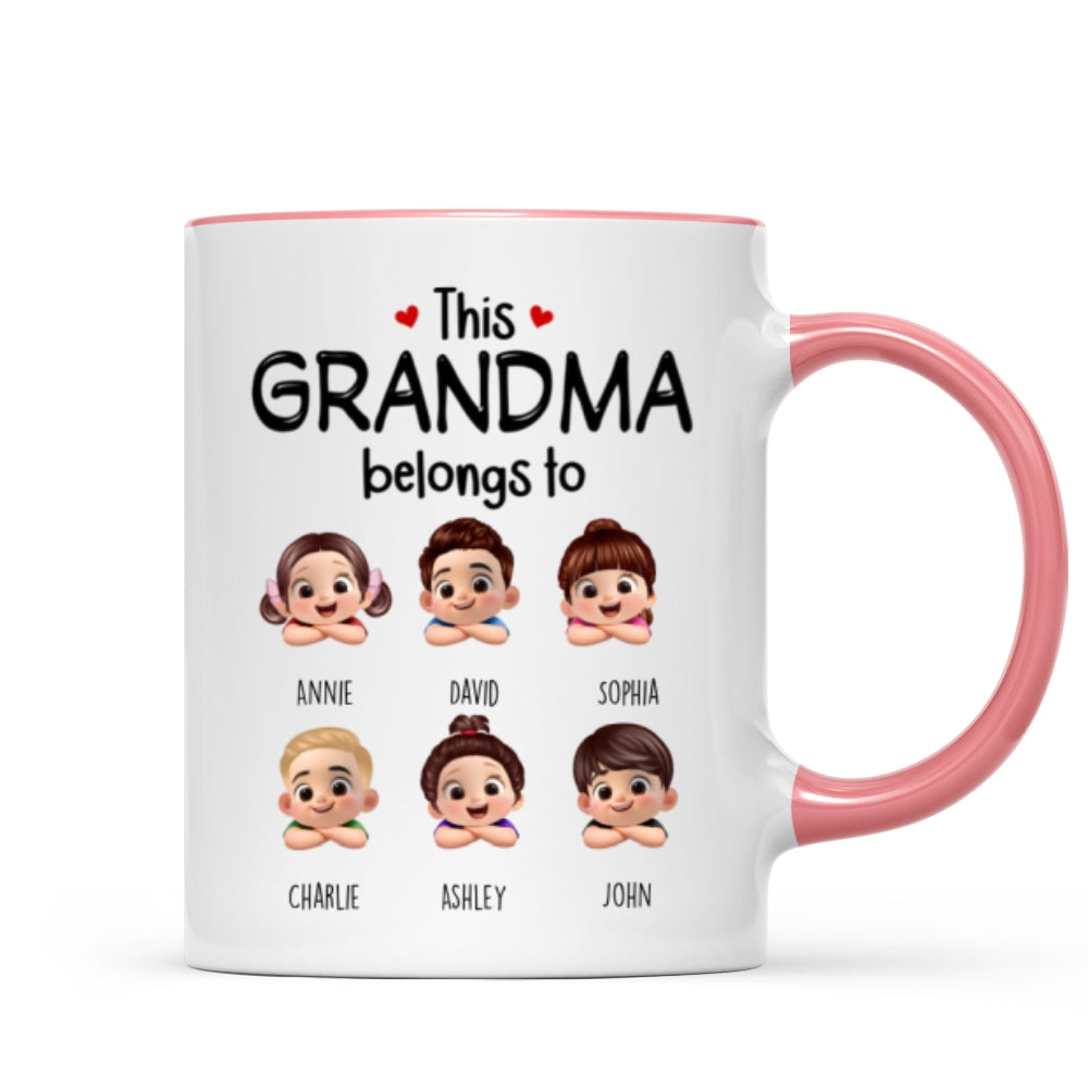 This Grandma Belongs to Cute Grandkids - Personalized Mug - Heartfelt Mother's Day Gift for Grandma