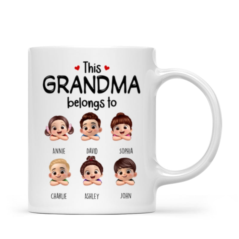 This Grandma Belongs to Cute Grandkids - Personalized Mug - Heartfelt Mother's Day Gift for Grandma