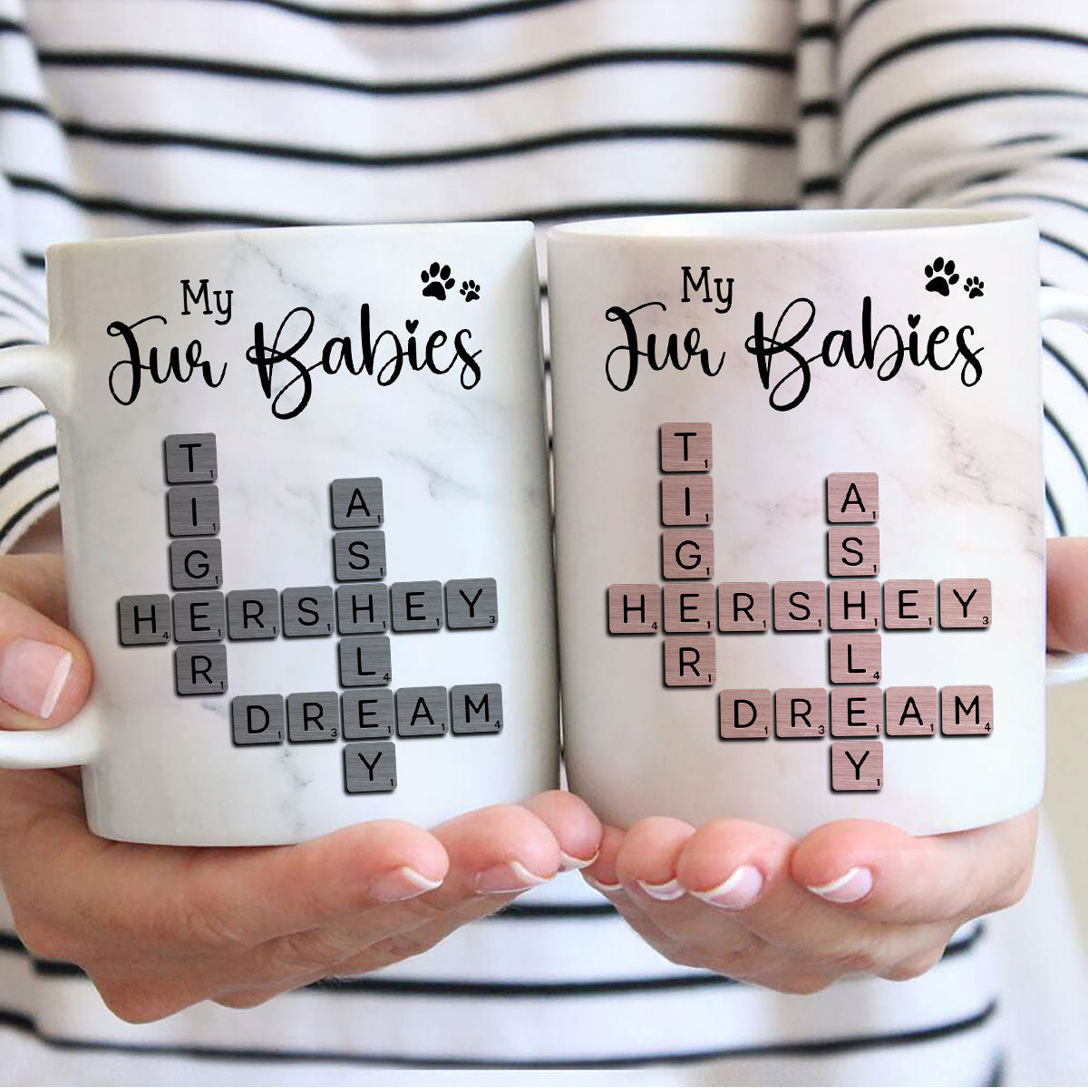 My Fur Babies Pets Crossword - Personalized Mug - Sentimental Gift for Pet Lovers, Dog Mom, Cat Mom