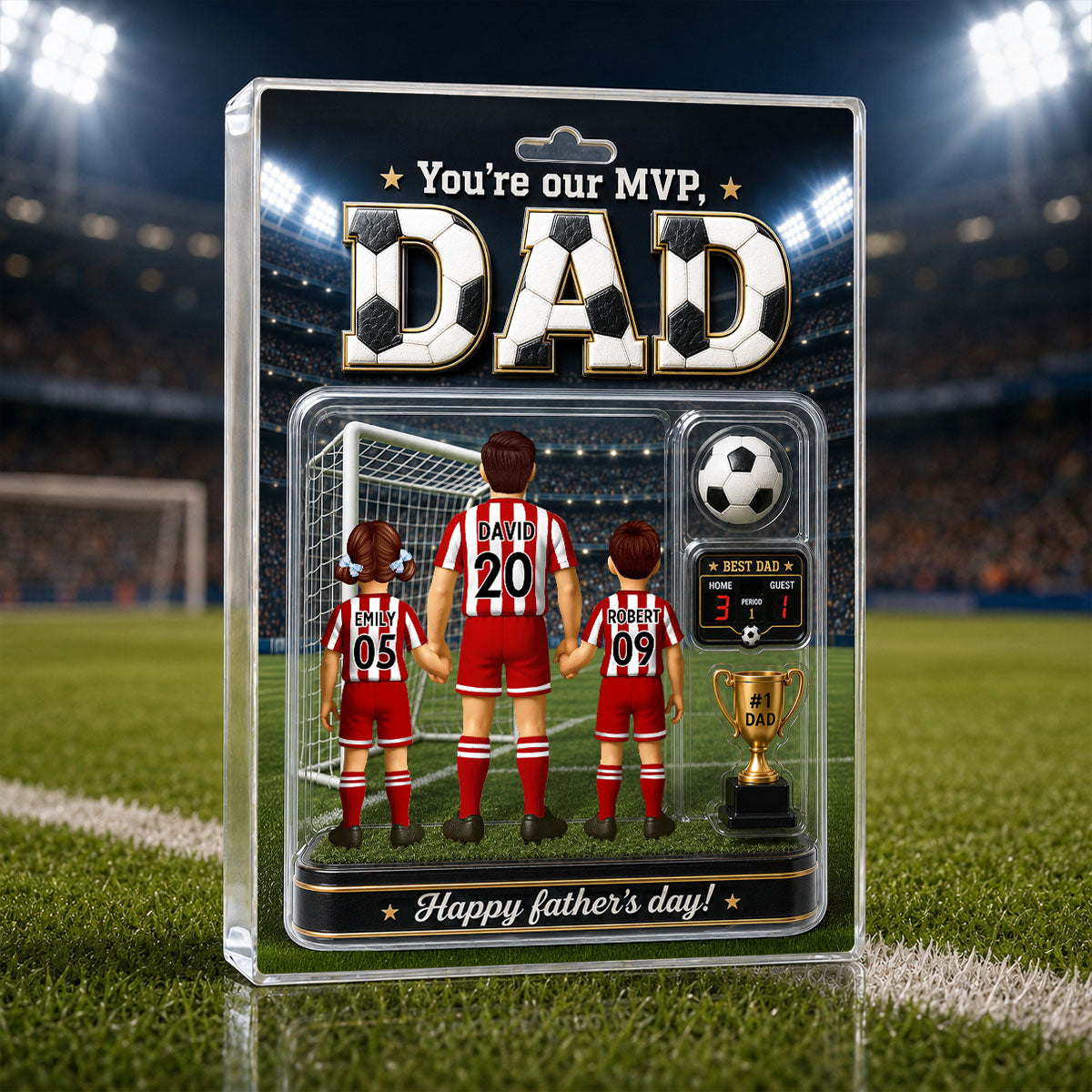 You Are Our MVP Soccer Dad, Custom Action Figure - Personalized Acrylic Block Plaque -  Gift for Dad, Husband