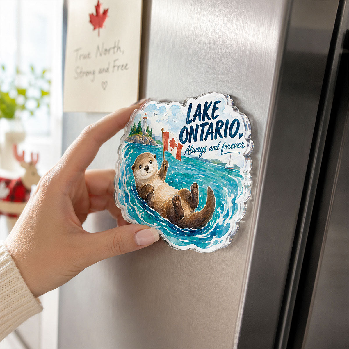 Lake Ontario Always & Forever Acrylic Fridge Magnet - Canada Pride Keepsake