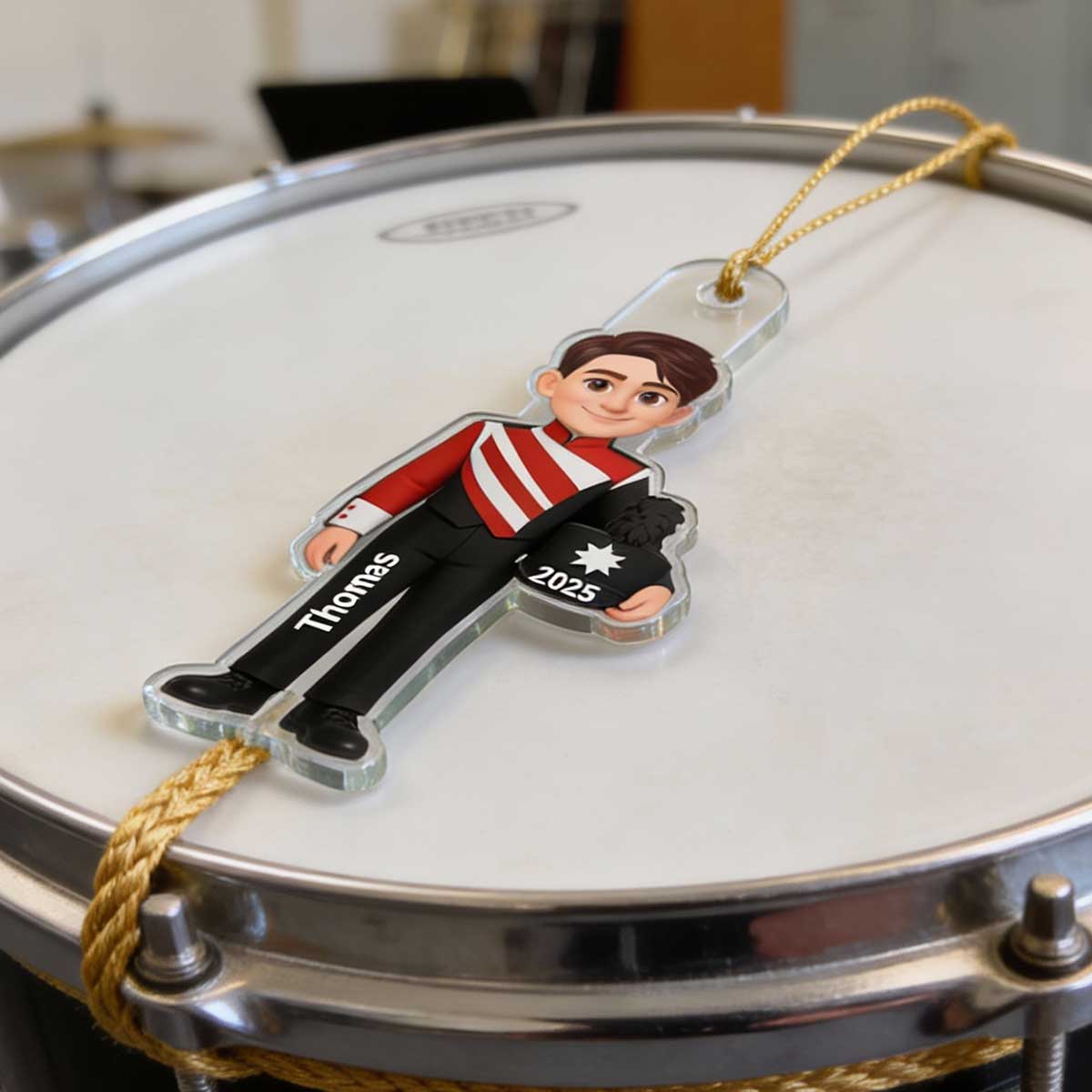 3D Effect Marching Band - Personalized Acrylic Ornament - Gift For Granddaughter, Grandson