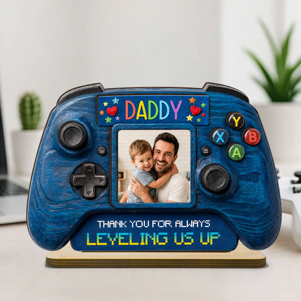 Retro Game Console Dad - Personalized 2-Layered Wooden Plaque - Heartfelt Gift For Dad, Husband