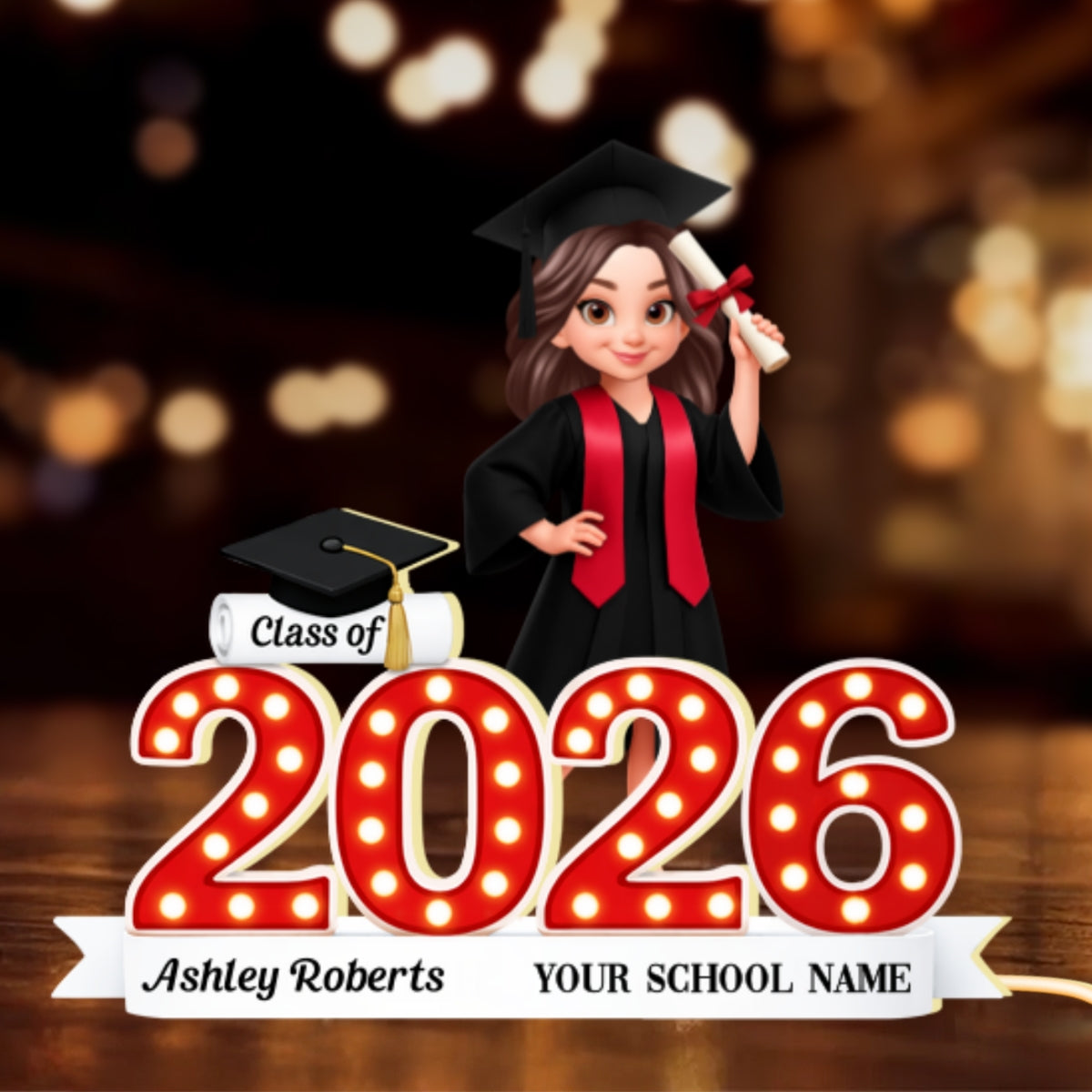 Congratulation Class Of Graduation Senior - Personalized Light Box - Gift For Graduation Day, Graduation Gift, Keepsake