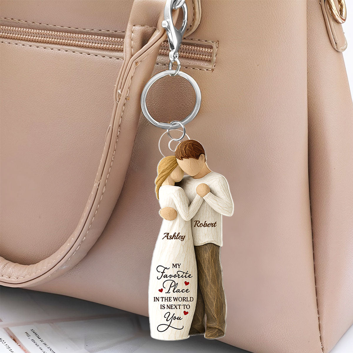 3D Effect Couple You Will Forever Be My Always - Personalized Acrylic Keychain - Gift For Him, Gift For Her
