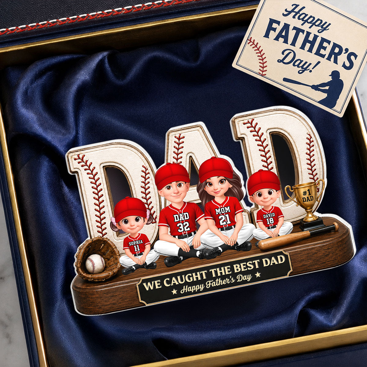 Baseball Legend Daddy's Dream Team - Personalized Acrylic Block Plaque -  Gift For Dad