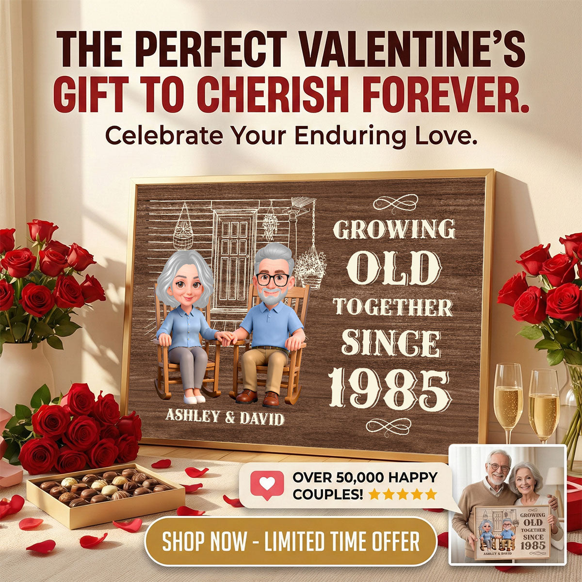 Eternal Love Couple Growing Old Together - Personalized Poster - Valentine's Day Gift For Couple