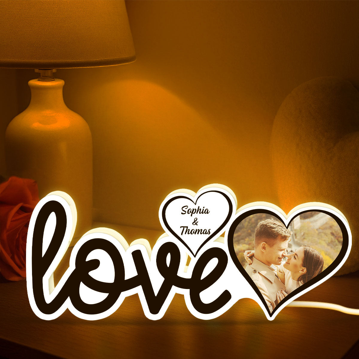 Couple Love Custom Photo - Personalized Light Box - Valentine's Day Gift For Him or Her
