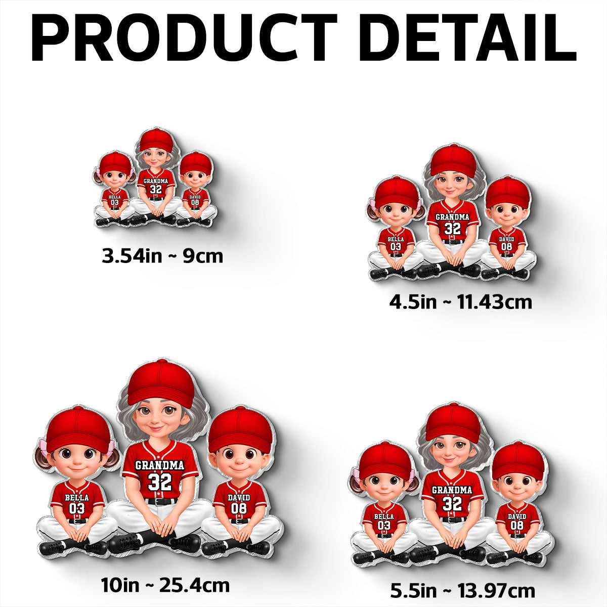 My Favorite Baseball Players Call Me Grandma - Personalized Acrylic Fridge Magnet - Mother's Day Gift For Grandma, Mom