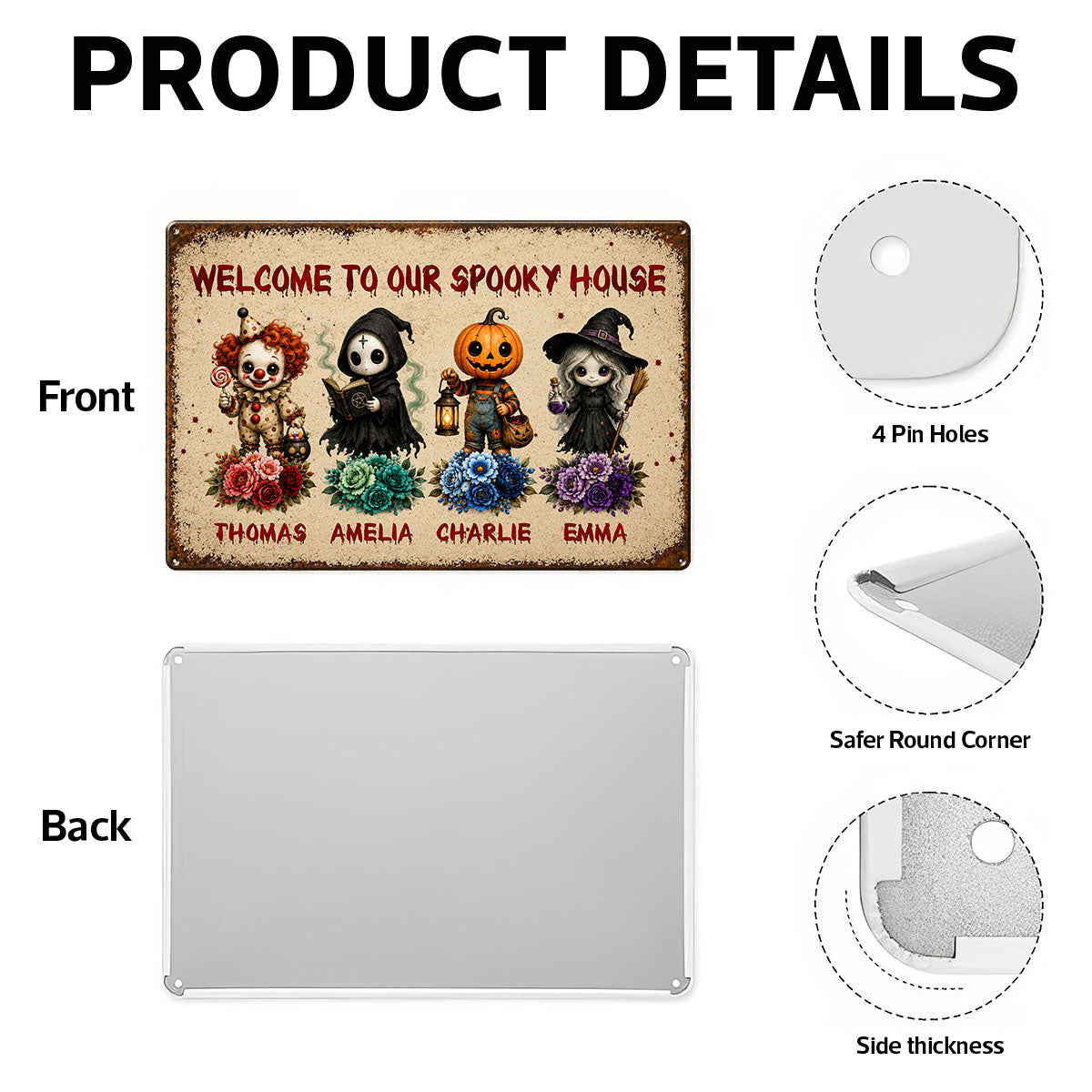 Welcome To Our Spooky House - Personalized Metal Sign - Halloween Decor Gift, Gift For Family