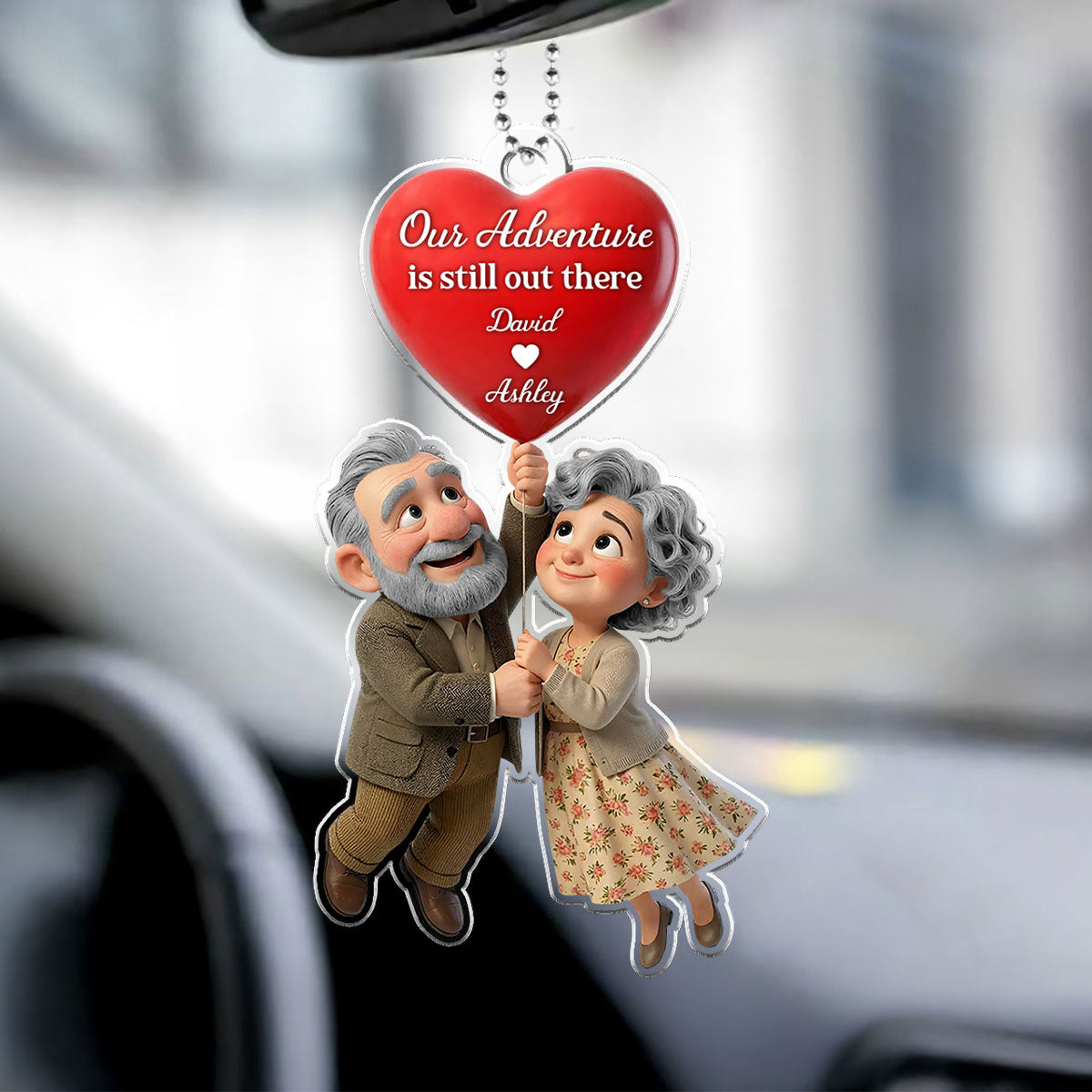 Our Adventure Is Still Out There Old Couple - Personalized Car Hanger - Valentine's Gift For Him, For Her