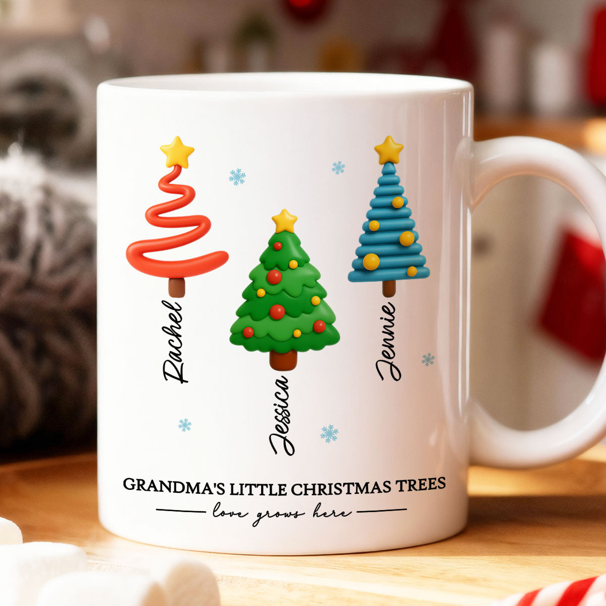 Grandma's Little Christmas Trees - Personalized Mug - Unique Christmas Gift For Grandma, Grandkids, Family