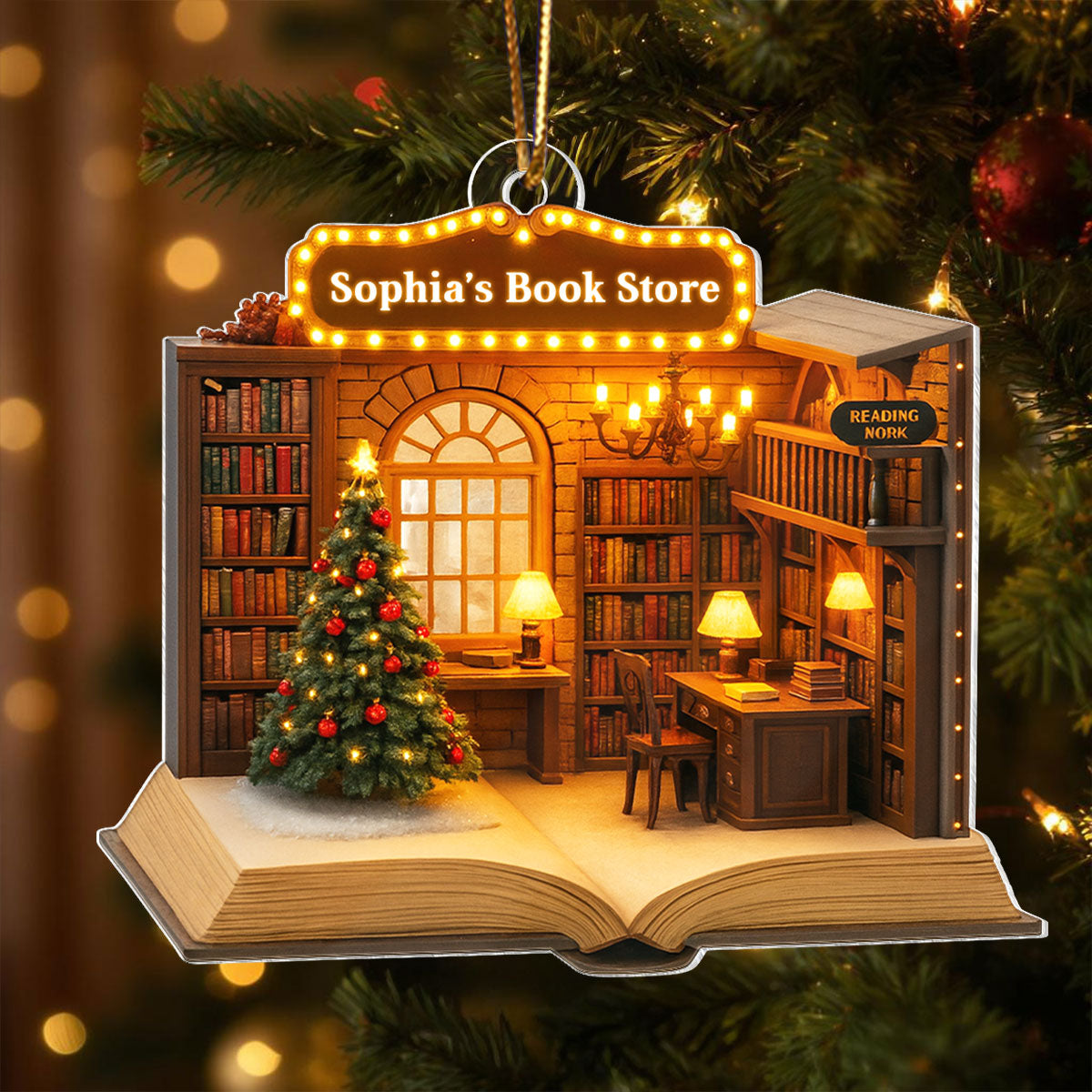Where Stories Feel Like Home – Personalized Acrylic Ornament – Thoughtful Gift for Readers & Writers, Teachers