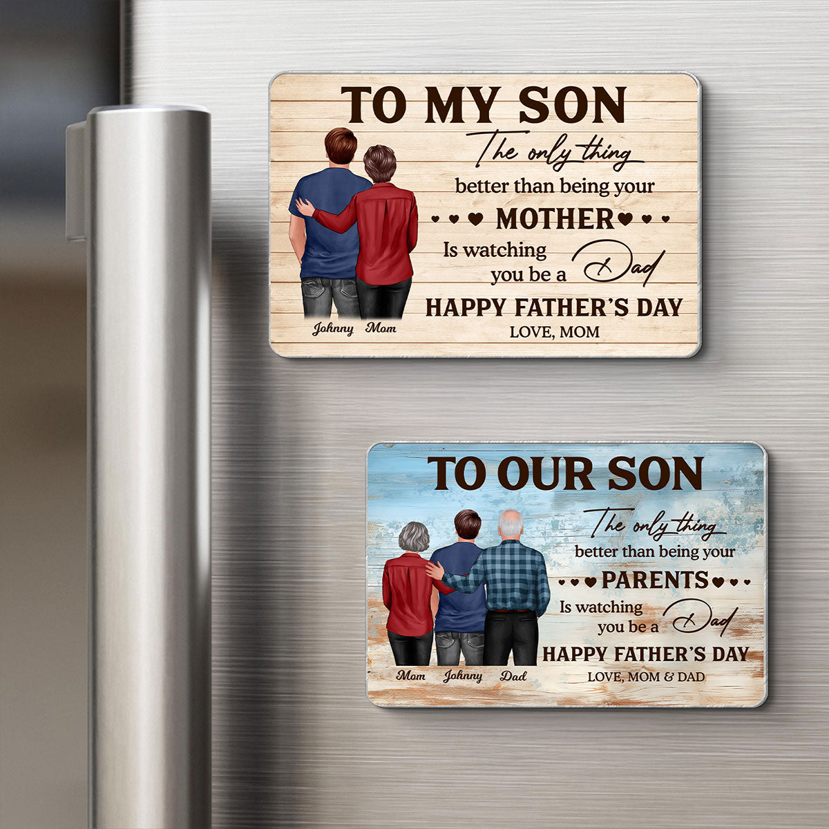 To My Son Watching You Be A Dad - Personalized Acrylic Fridge Magnet - Father's Day Gift For Son