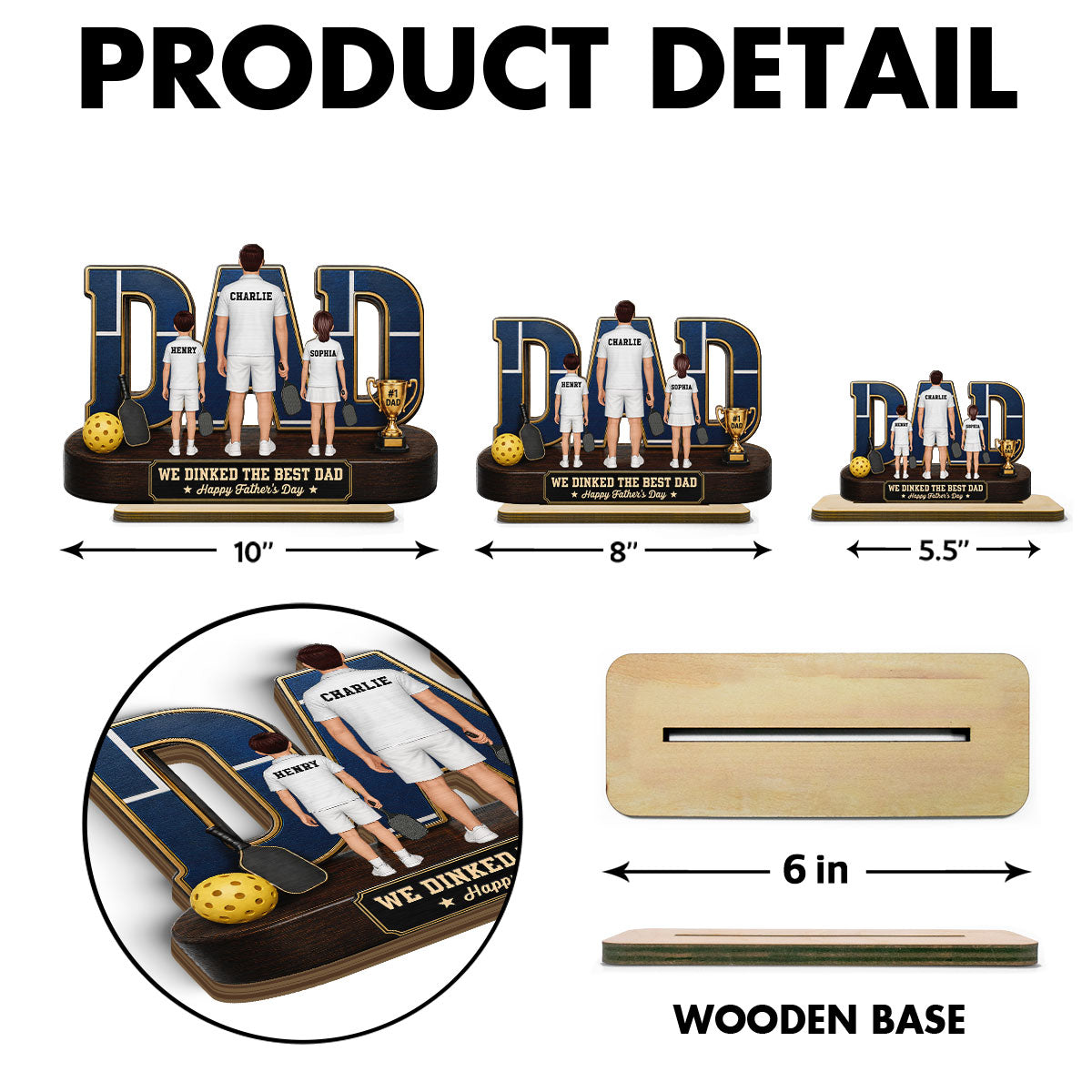 Pickleball Dad Legend We Dinked The Best Dad - Personalized 2-Layered Wooden Plaque -  Gift For Dad, Husband Pickleball Lovers