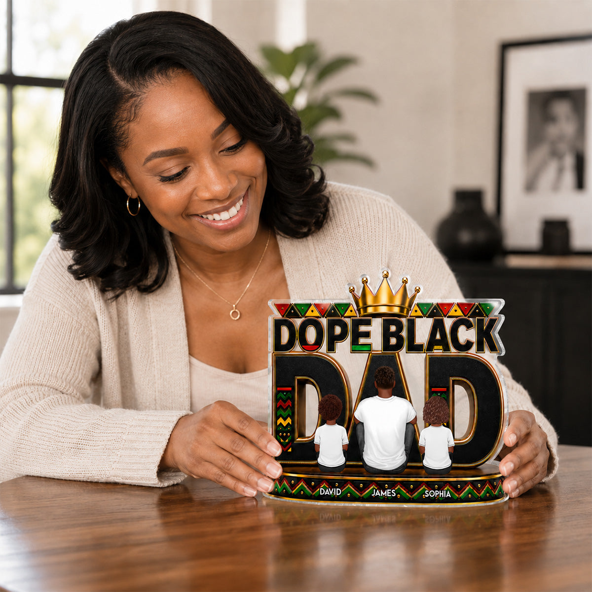 Dope Black Dad 2D Flat - Personalized Acrylic Block