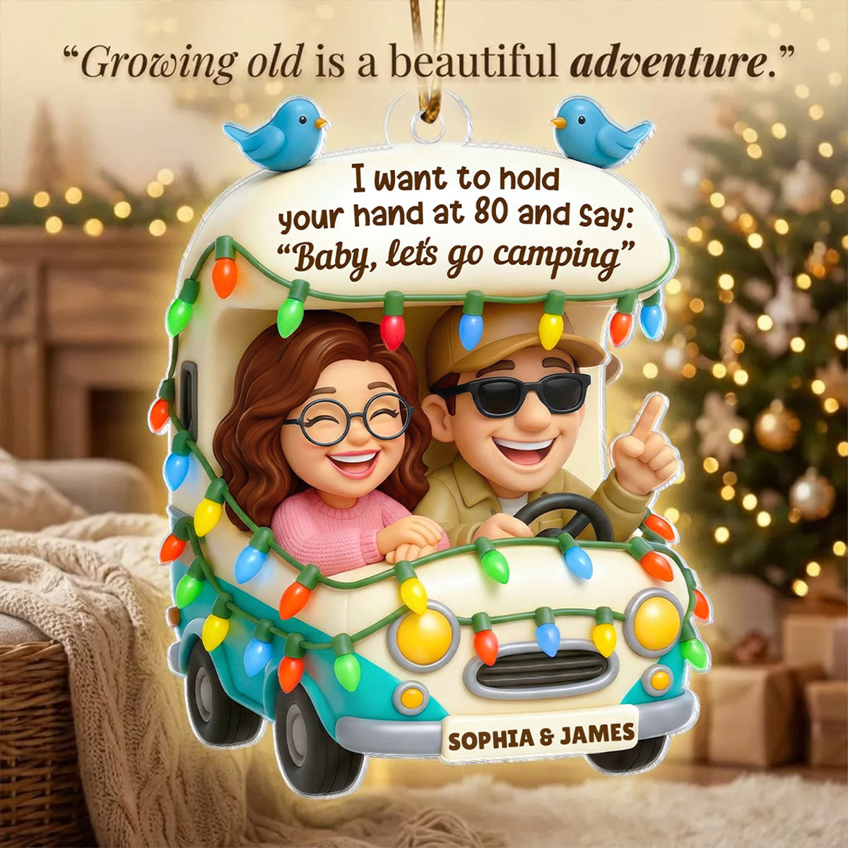 Couple Let's Go Camping - Personalized Acrylic Ornament - Gift For Her, Gift For Him, Gift For Couple
