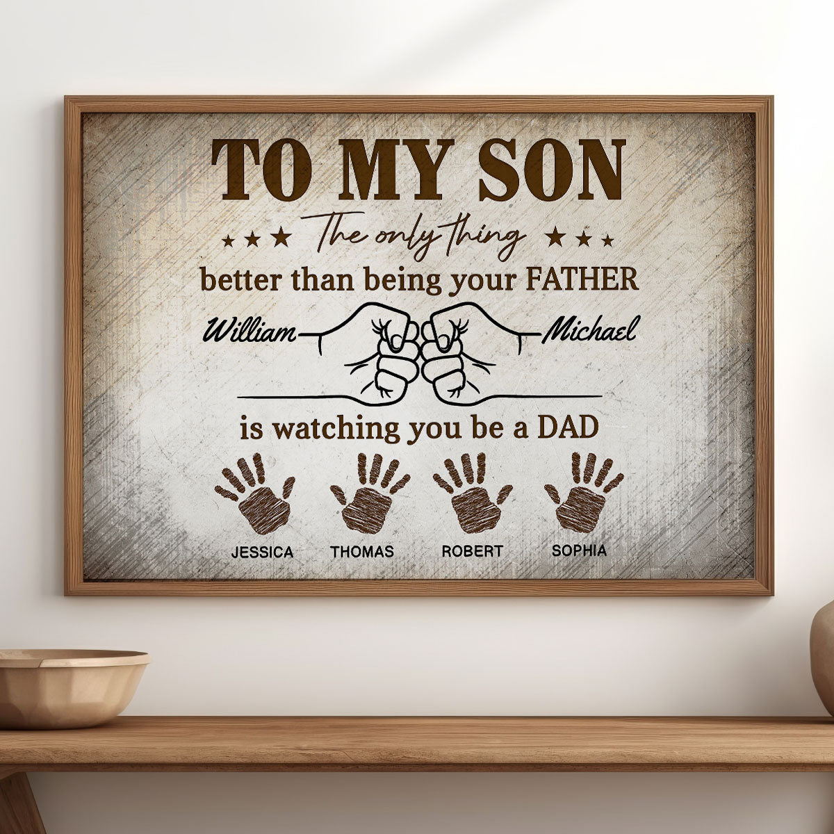 Retro Vintage From Dad To Son Watching You Be A Dad - Personalized Poster - Father's Day Gift For Son