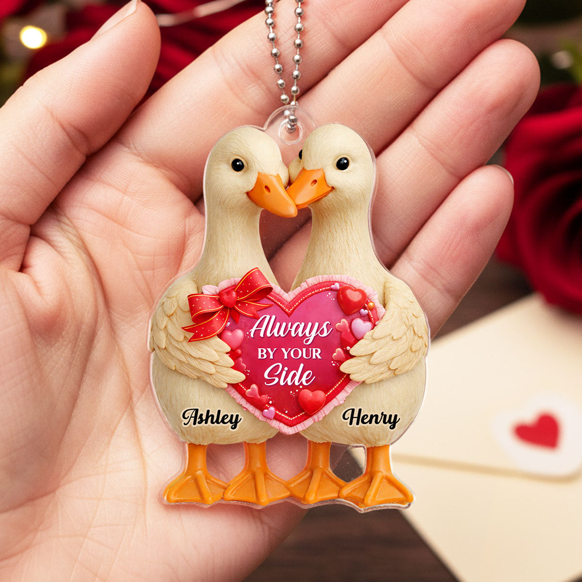 Two Hearts One Love - Personalized Car Hanger - Valentine's Gift For Him, For Her, For Couple