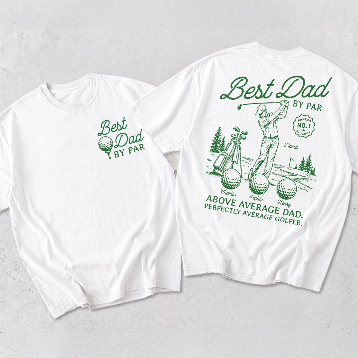 Golf Dad Legend Best Dad By Par - Personalized Double-Sided Shirt - Father's Day Gift For Dad, Husband, Golfers