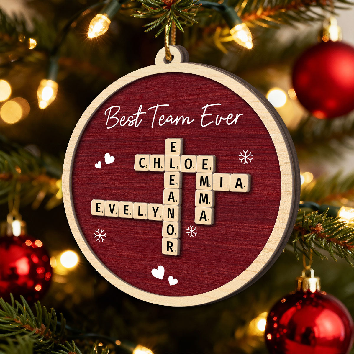 We Wouldn't Be The Team Without You Crossword Puzzle Art - Personalized 2-Layer Wooden Ornament - Gift For Colleagues