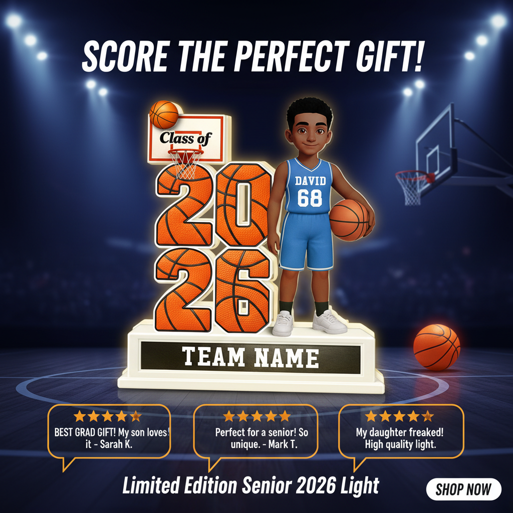 Basketball Senior Class Of 2026 2027 - Personalized Light Box - Graduation Gift For Son, Daughter