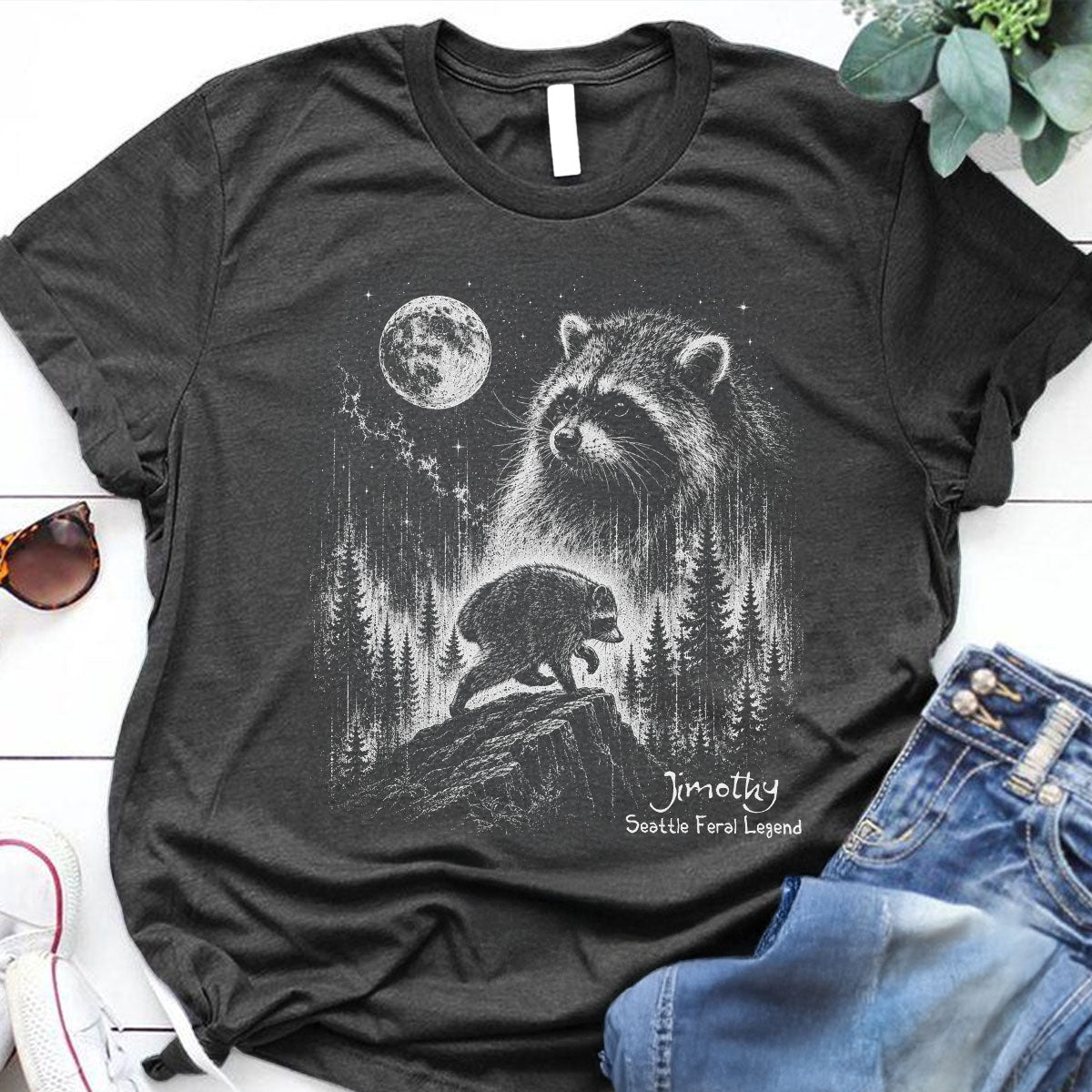 Trending Viral Retro Vintage Jimothy Raccoon Shirt - Trending 2026 Seattle Feral Legend Shirt