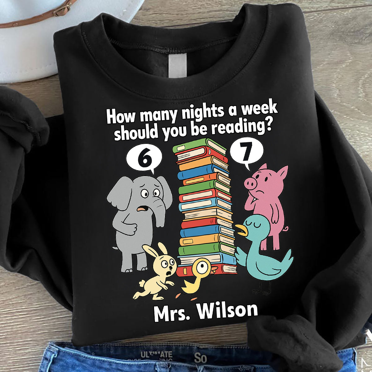 How Many Nights A Week Should You Be Reading 6-7 - Personalized Shirt - Children's Books Sweatshirt, Teacher Six Seven 67 Shirt