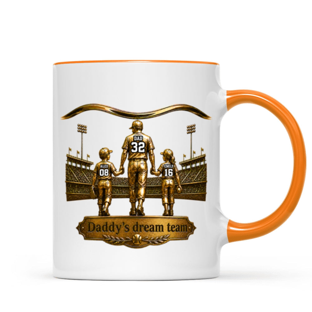 Luxury Daddy's Dream Team - Personalized Mug - Father's Day Gift for Dad, Grandpa, Husband