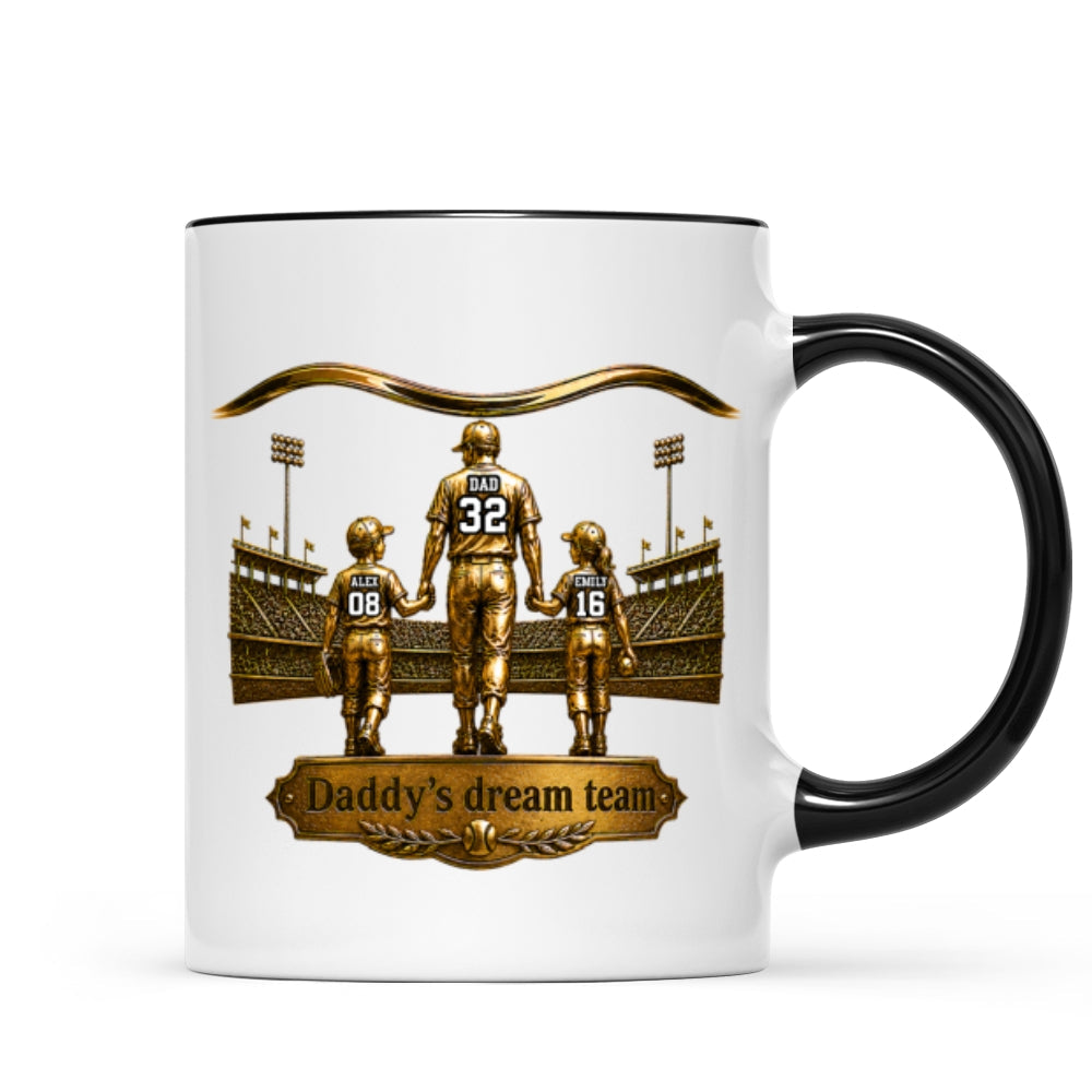 Luxury Daddy's Dream Team - Personalized Mug - Father's Day Gift for Dad, Grandpa, Husband