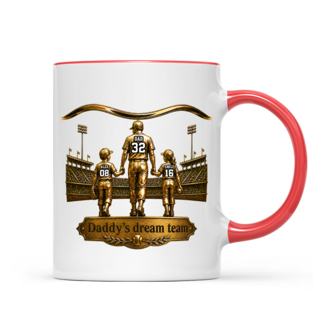 Luxury Daddy's Dream Team - Personalized Mug - Father's Day Gift for Dad, Grandpa, Husband