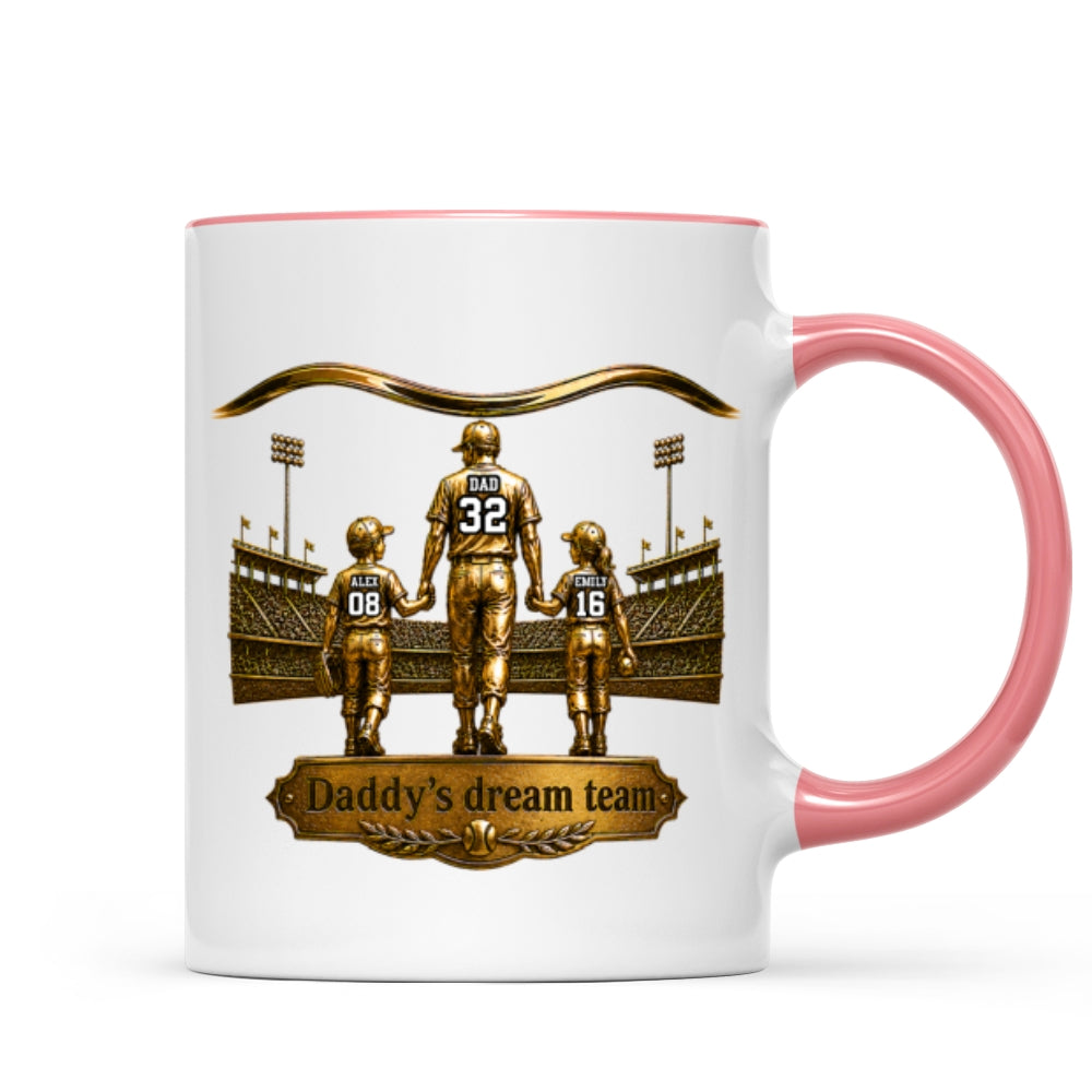 Luxury Daddy's Dream Team - Personalized Mug - Father's Day Gift for Dad, Grandpa, Husband
