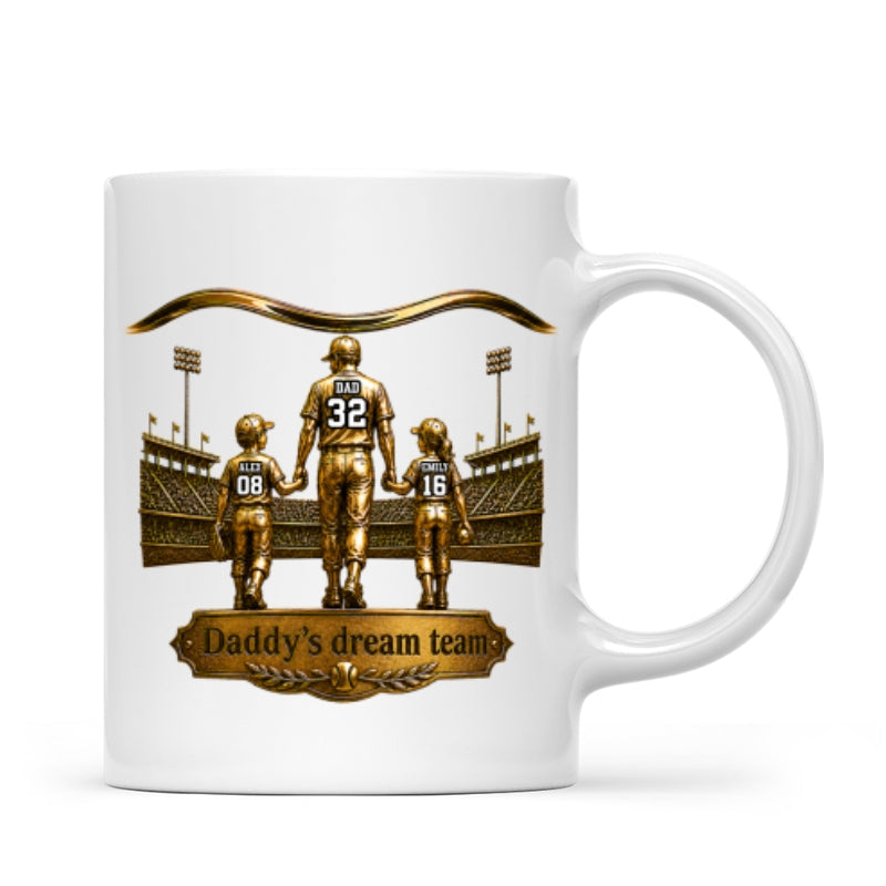 Luxury Daddy's Dream Team - Personalized Mug - Father's Day Gift for Dad, Grandpa, Husband