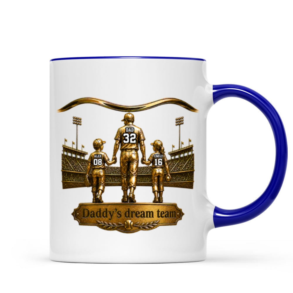 Luxury Daddy's Dream Team - Personalized Mug - Father's Day Gift for Dad, Grandpa, Husband