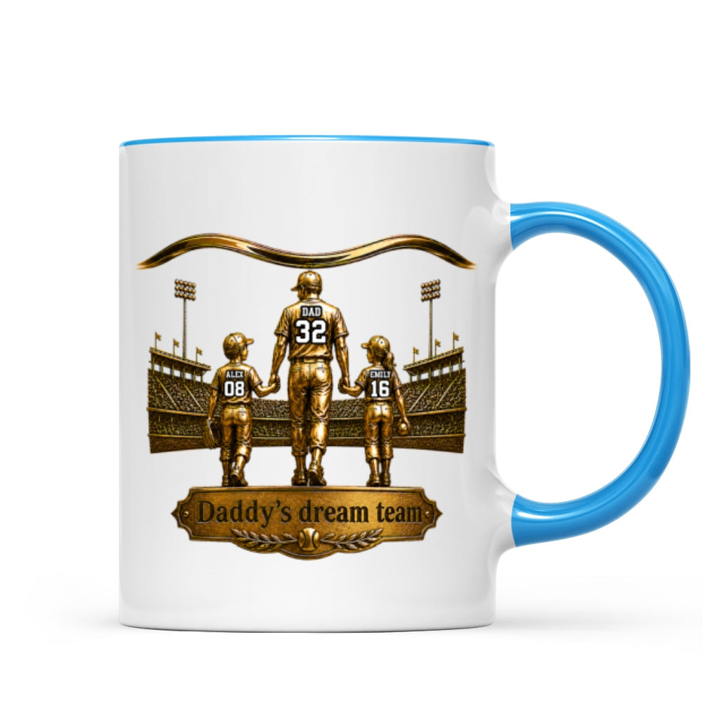 Luxury Daddy's Dream Team - Personalized Mug - Father's Day Gift for Dad, Grandpa, Husband
