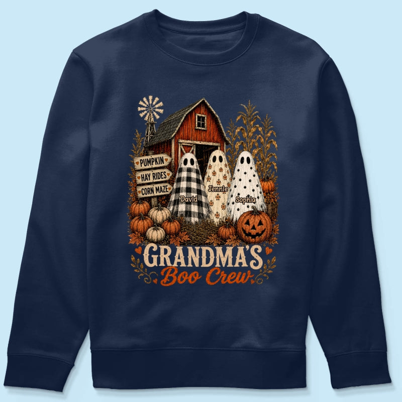 Grandma's Boo Crew Pumpkin Patch - Personalized Shirt - Halloween Shirt for Grandma