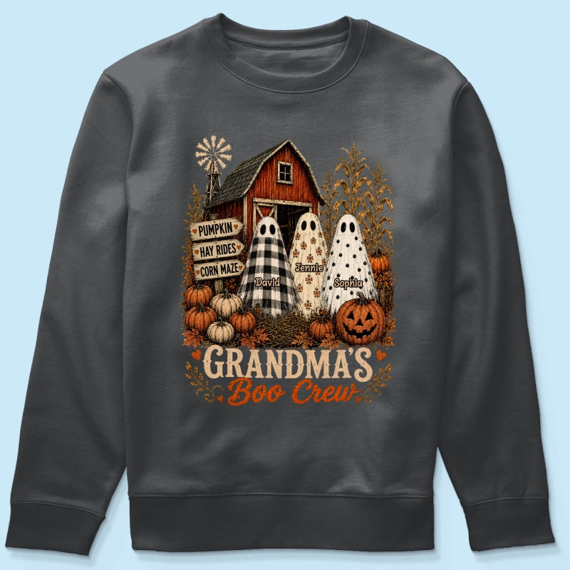 Grandma's Boo Crew Pumpkin Patch - Personalized Shirt - Halloween Shirt for Grandma