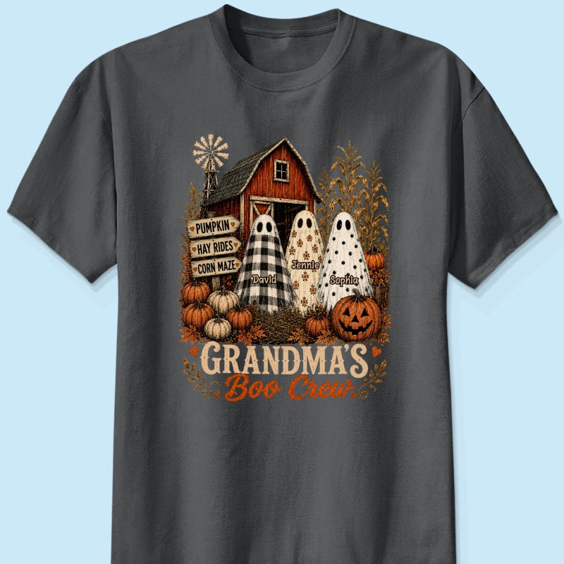 Grandma's Boo Crew Pumpkin Patch - Personalized Shirt - Halloween Shirt for Grandma