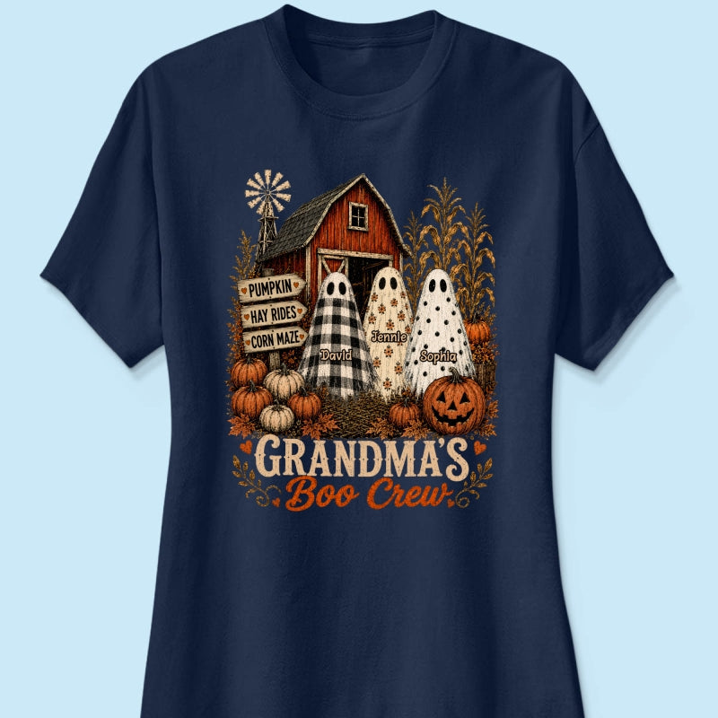 Grandma's Boo Crew Pumpkin Patch - Personalized Shirt - Halloween Shirt for Grandma