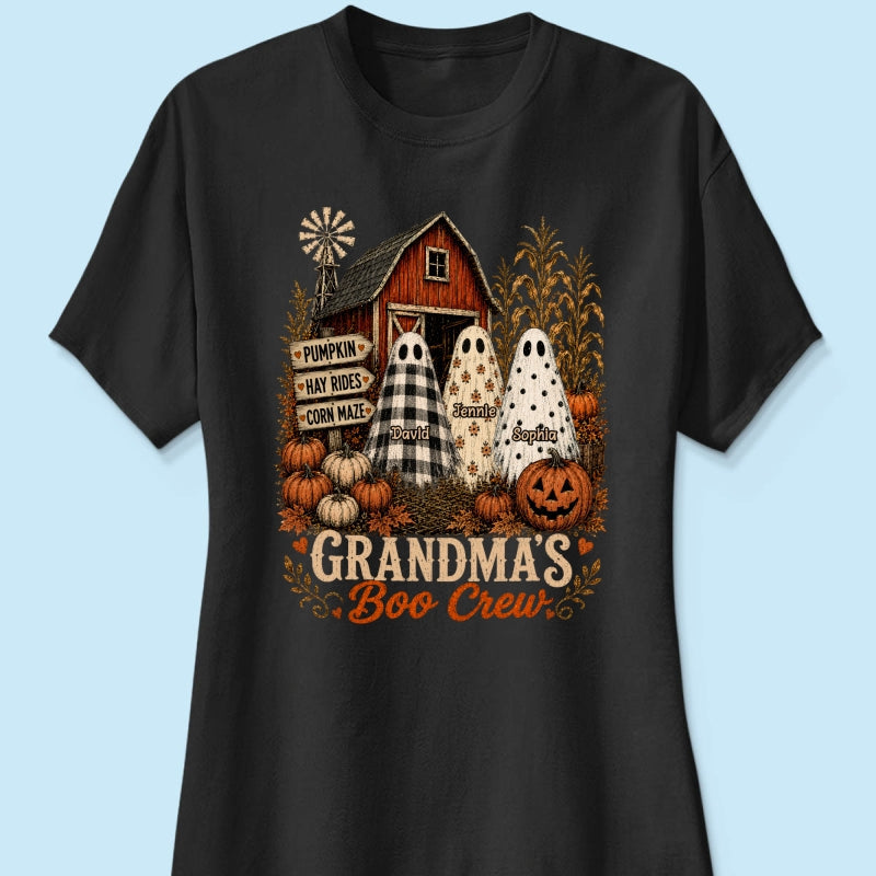 Grandma's Boo Crew Pumpkin Patch - Personalized Shirt - Halloween Shirt for Grandma
