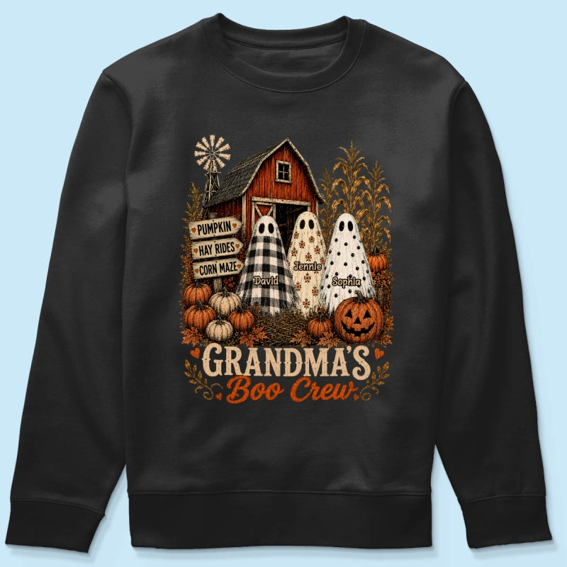 Grandma's Boo Crew Pumpkin Patch - Personalized Shirt - Halloween Shirt for Grandma