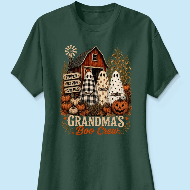 Grandma's Boo Crew Pumpkin Patch - Personalized Shirt - Halloween Shirt for Grandma