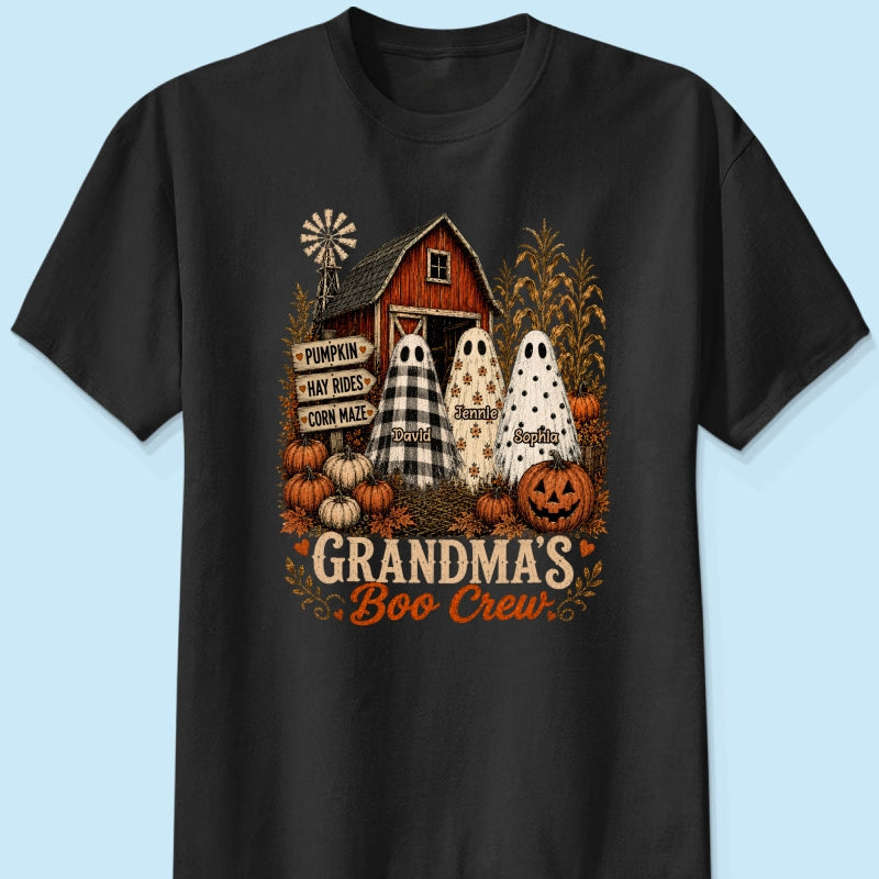 Grandma's Boo Crew Pumpkin Patch - Personalized Shirt - Halloween Shirt for Grandma