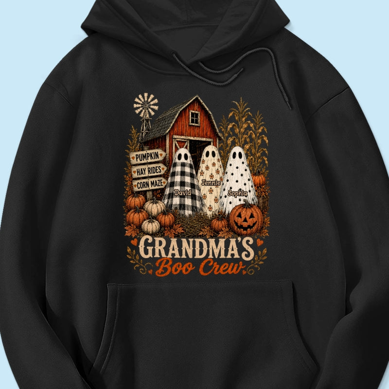 Grandma's Boo Crew Pumpkin Patch - Personalized Shirt - Halloween Shirt for Grandma