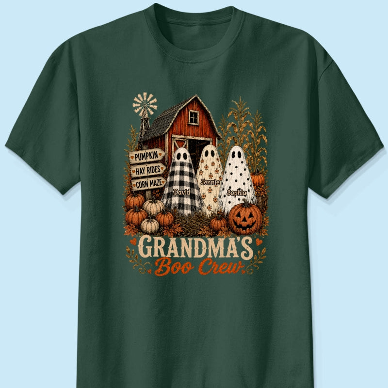Grandma's Boo Crew Pumpkin Patch - Personalized Shirt - Halloween Shirt for Grandma