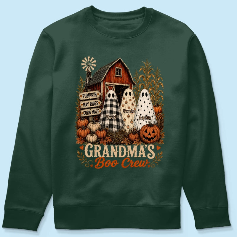 Grandma's Boo Crew Pumpkin Patch - Personalized Shirt - Halloween Shirt for Grandma