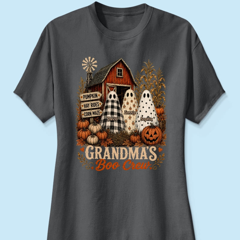 Grandma's Boo Crew Pumpkin Patch - Personalized Shirt - Halloween Shirt for Grandma