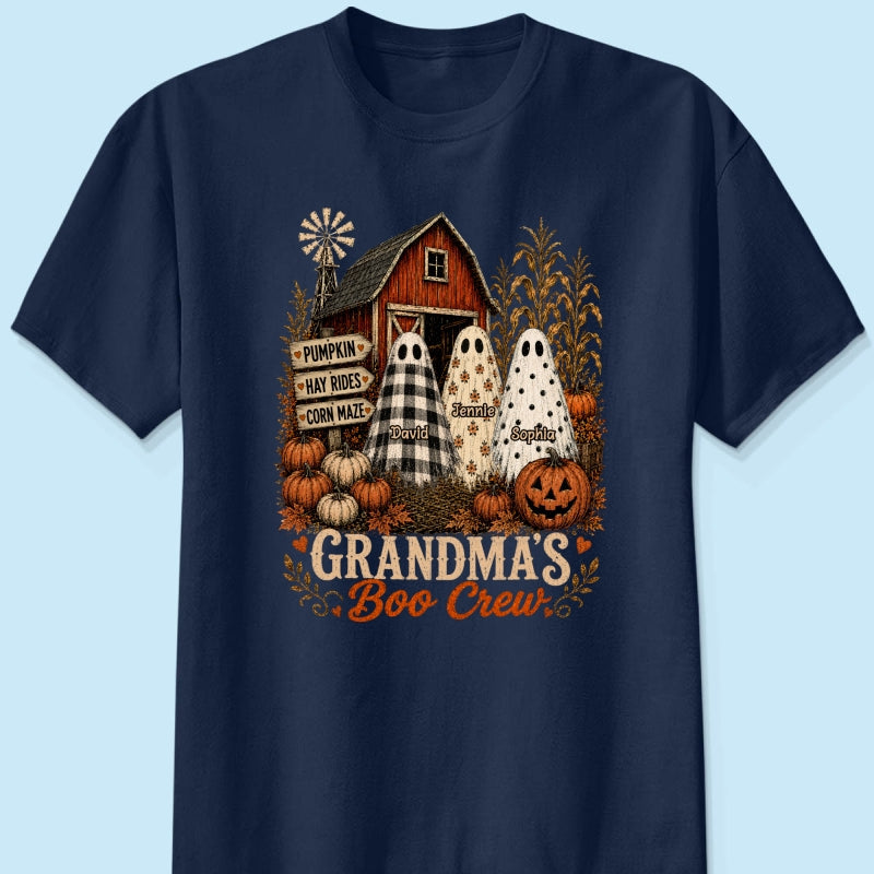 Grandma's Boo Crew Pumpkin Patch - Personalized Shirt - Halloween Shirt for Grandma