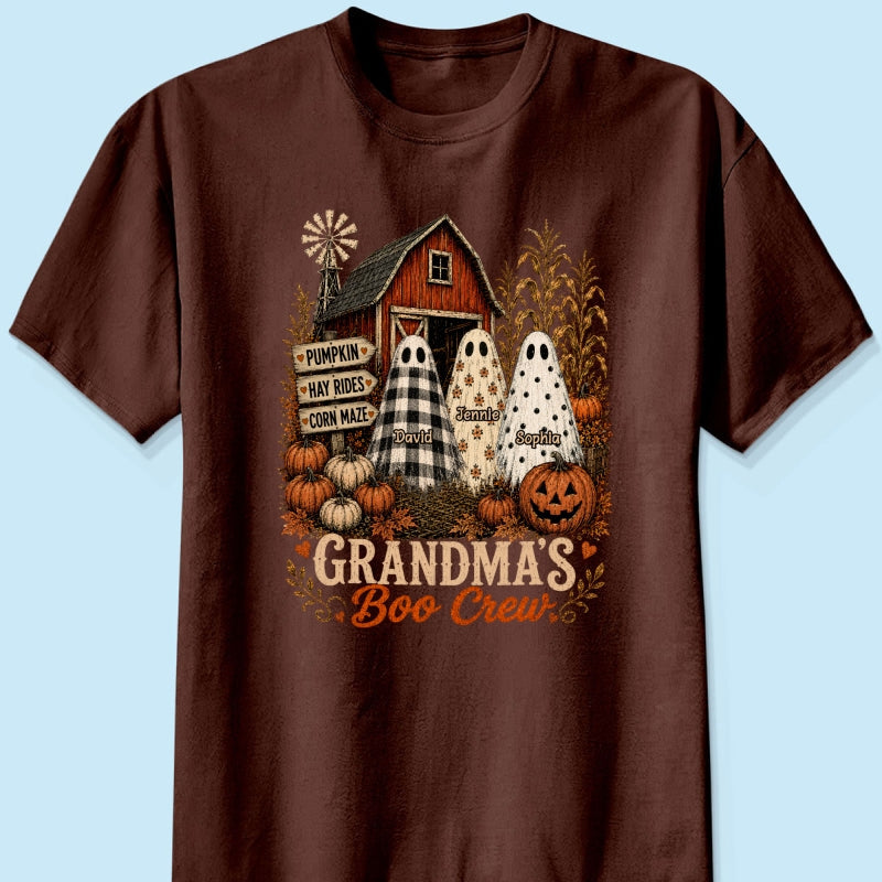Grandma's Boo Crew Pumpkin Patch - Personalized Shirt - Halloween Shirt for Grandma
